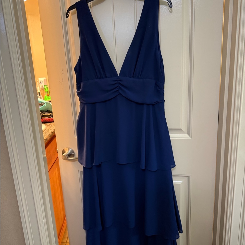 Lulu's Blue Ruffled Tiered Sundress for Wedding Guest